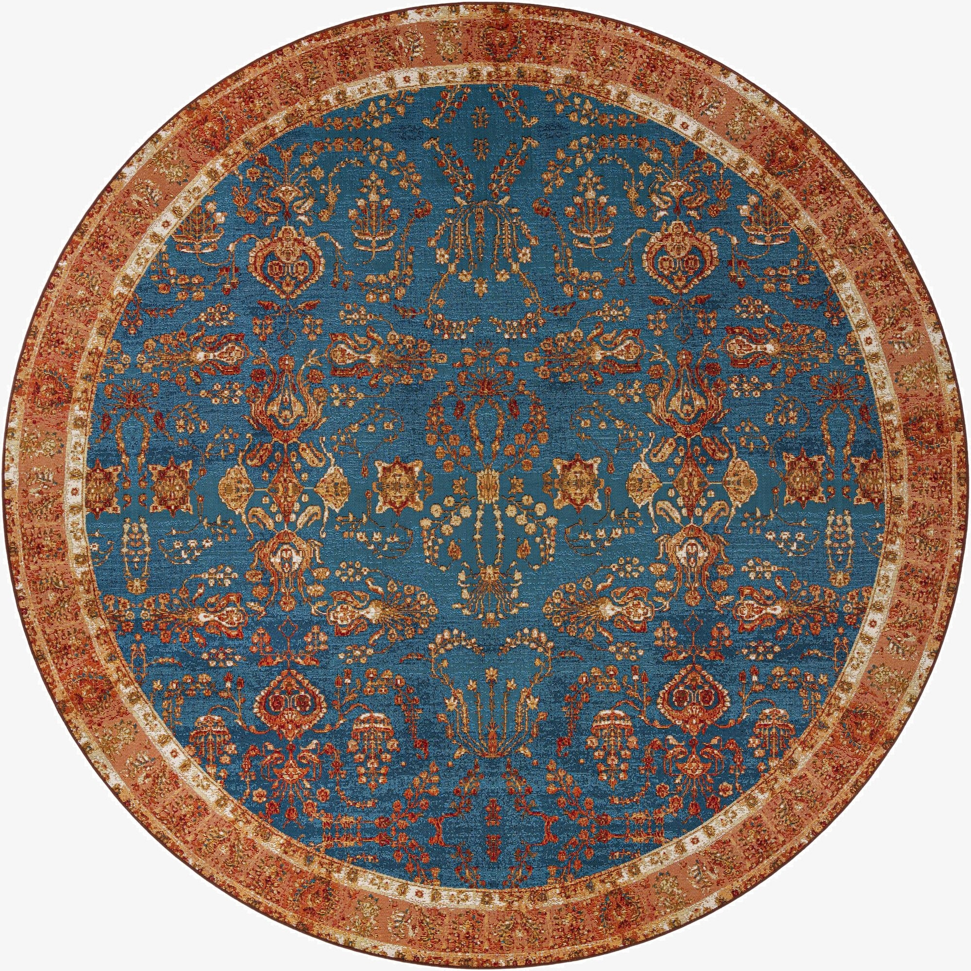  10' x 10'  Washable Traditional Indoor / Outdoor Round Rug