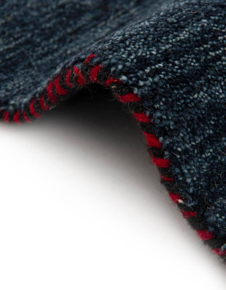 Detail image of 6' 7 x 6' 7 Hand Knotted Solid Gabbeh Wool Round Rug