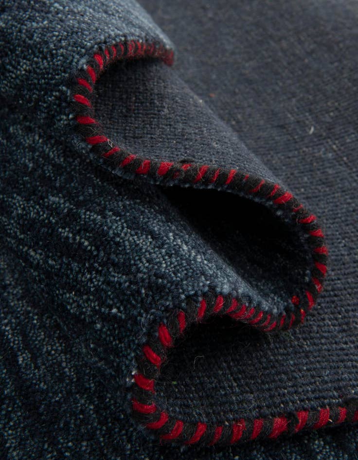 Detail image of 6' 7 x 6' 7 Hand Knotted Solid Gabbeh Wool Round Rug