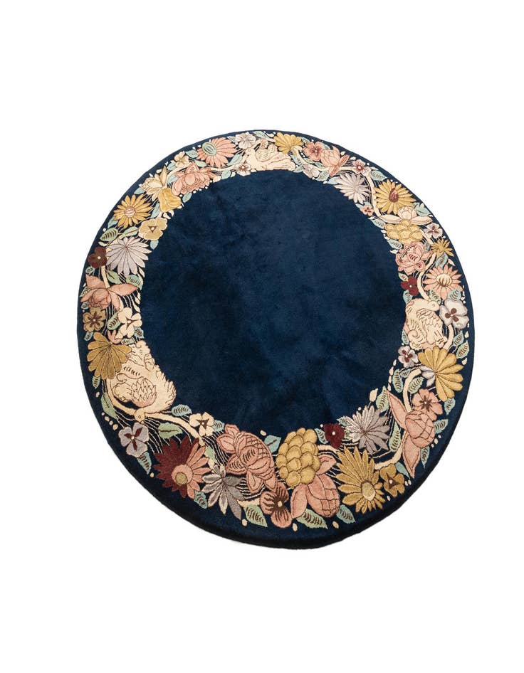 Detail image of  6' 5 x 6' 5  Hand Knotted Tibet Oriental Wool Round Rug