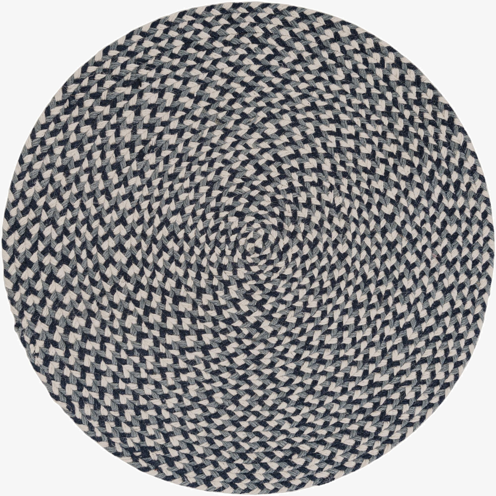  2' x 2'  Hand Tweed Braided Jute Round Rug