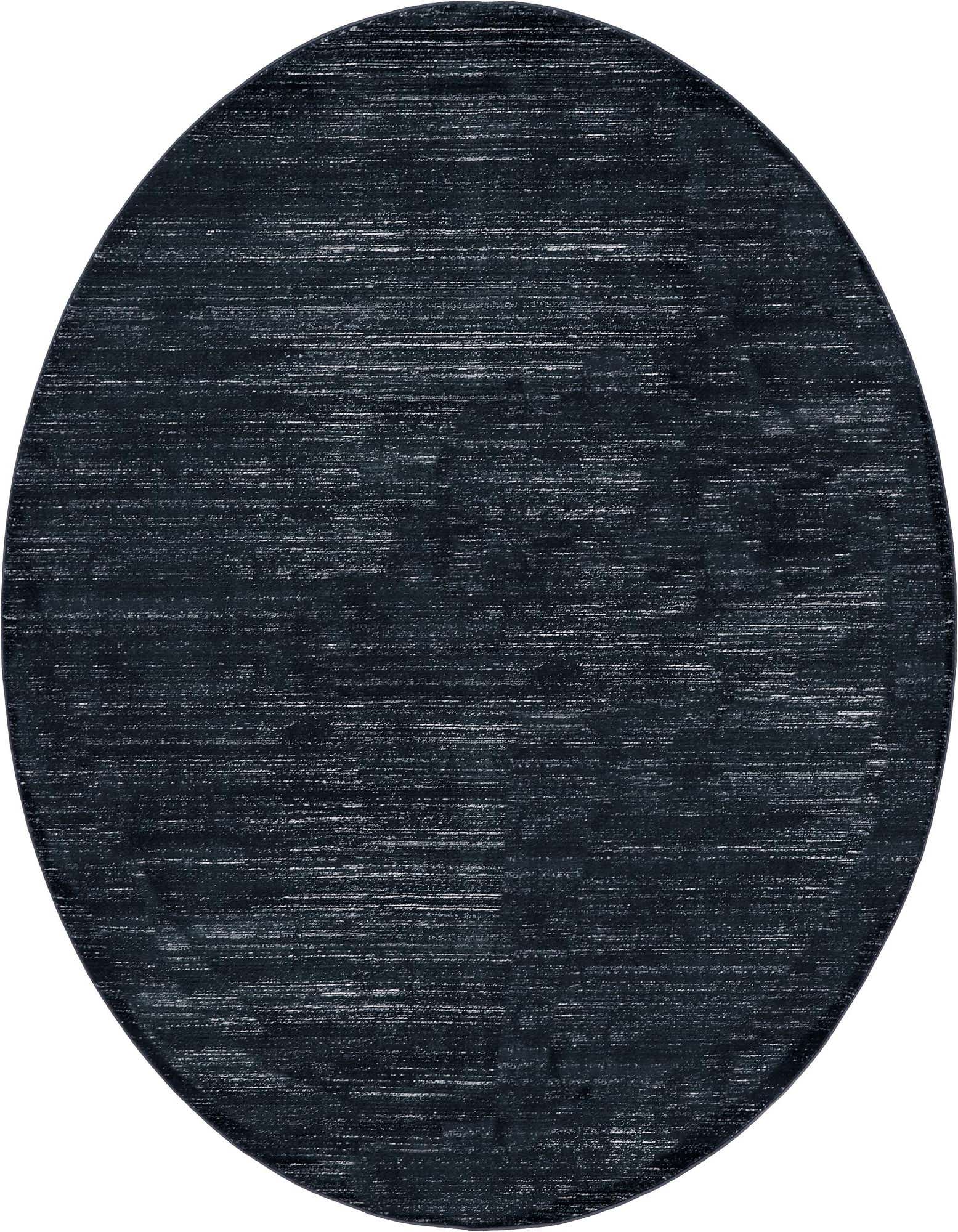 A round 8' 0 x 8' 0 navy blue transitional rug with a subtle textured, solid pattern.
