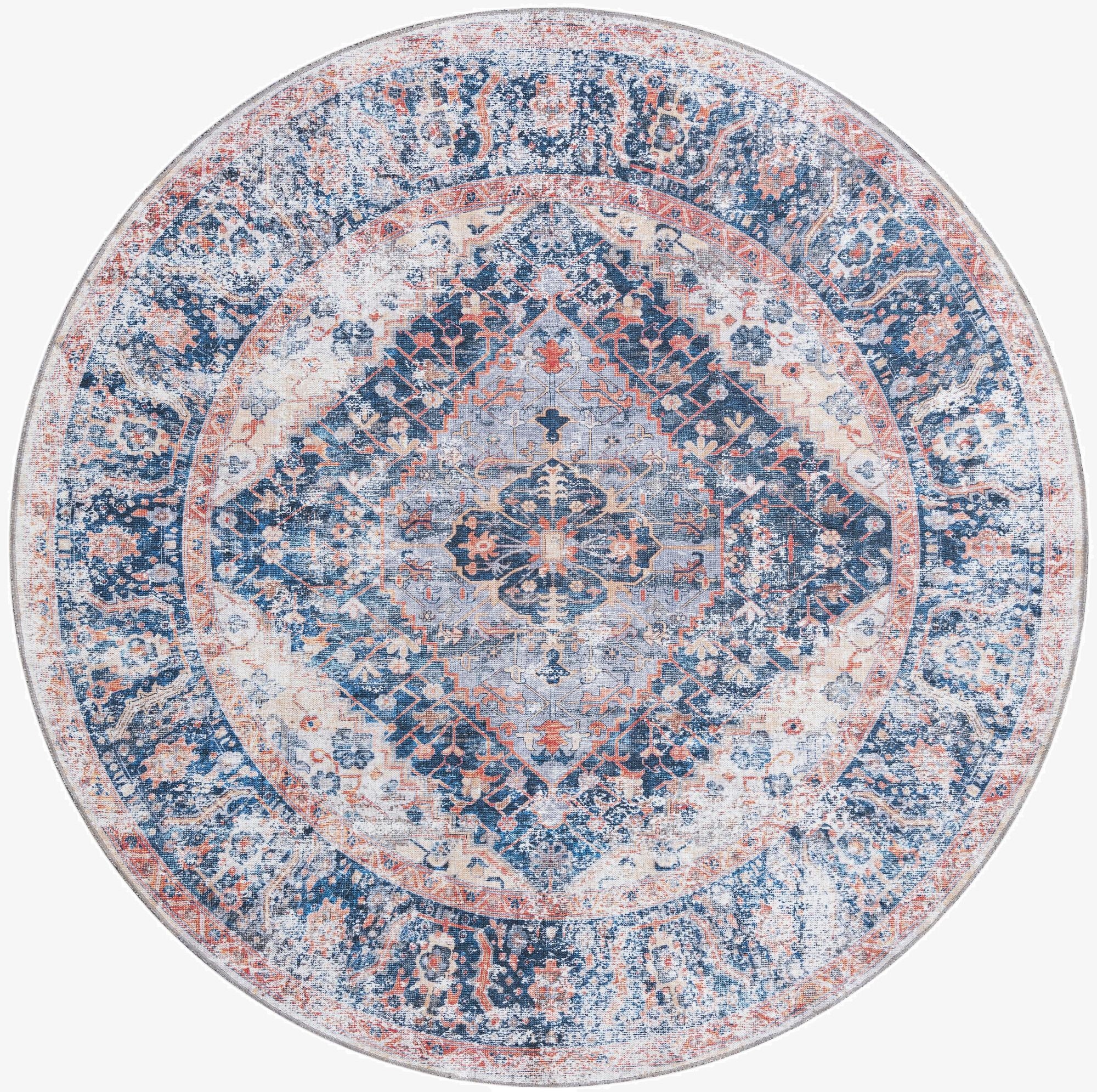  7' 10 x 7' 10  Washable Yara Round Rug