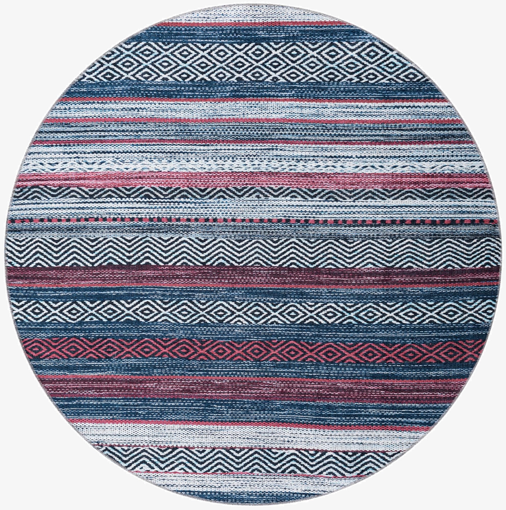  6' x 6'  Washable Yara Round Rug