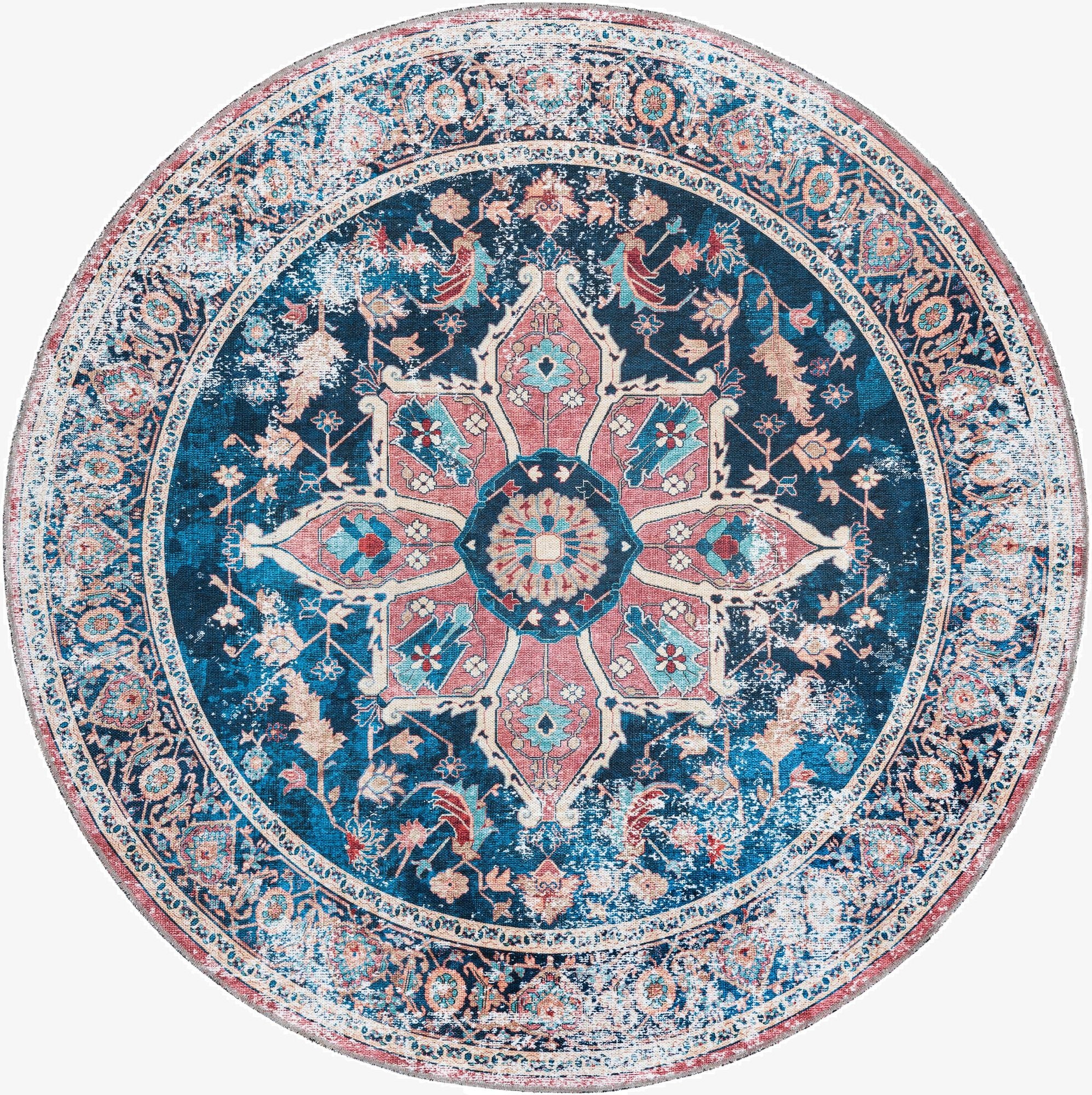  6' x 6'  Washable Yara Round Rug