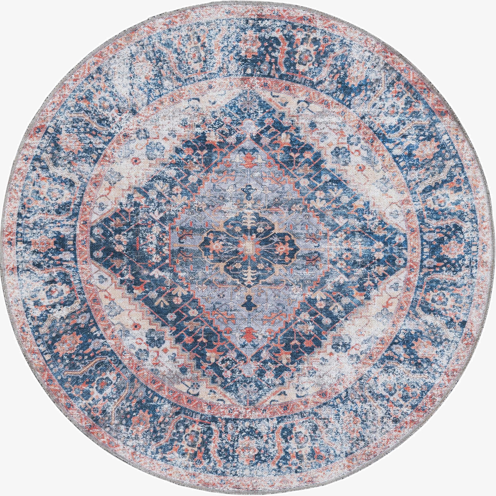  4' x 4'  Washable Yara Round Rug