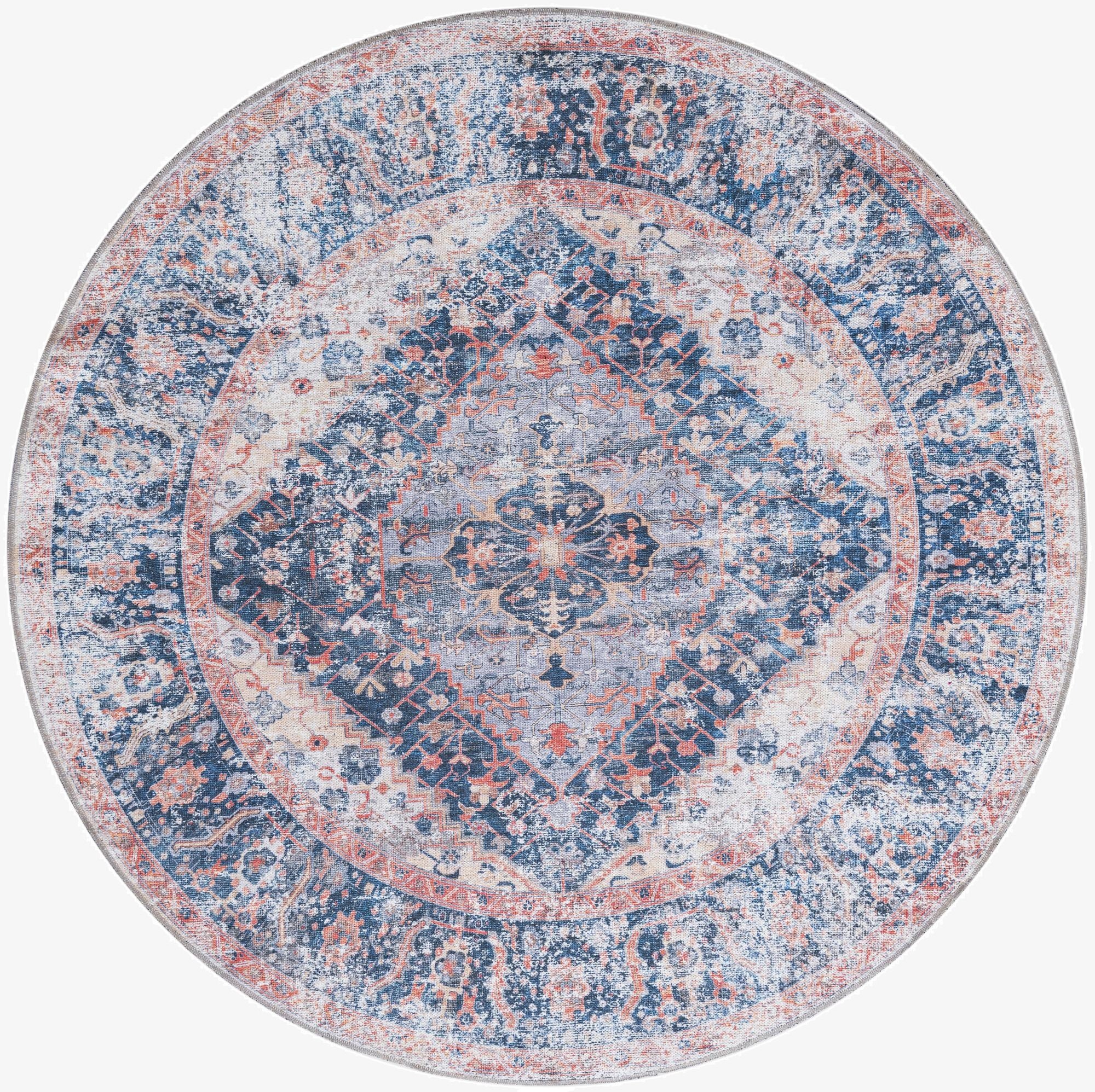  6' x 6'  Washable Yara Round Rug