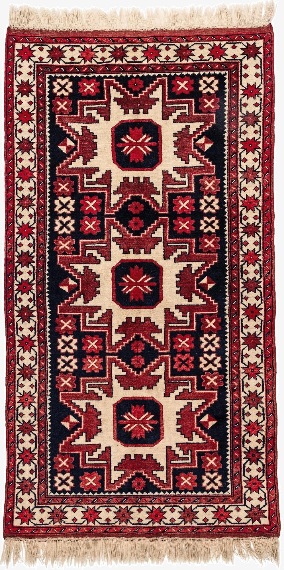  3' 3 x 6'  Hand Knotted Anatolian Oriental Wool Runner Rug