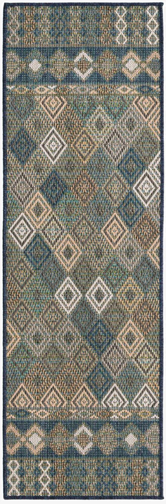  2' x 6'  Washable Baja Indoor / Outdoor Runner Rug