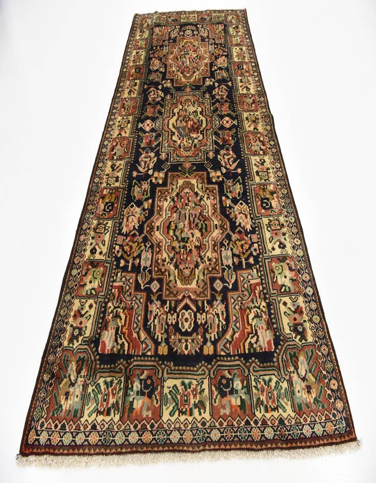 Detail image of 4' 10 x 9' 9 Hand Knotted Bakhtiar Persian Wool Runner Rug