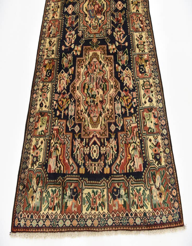 Detail image of 4' 10 x 9' 9 Hand Knotted Bakhtiar Persian Wool Runner Rug