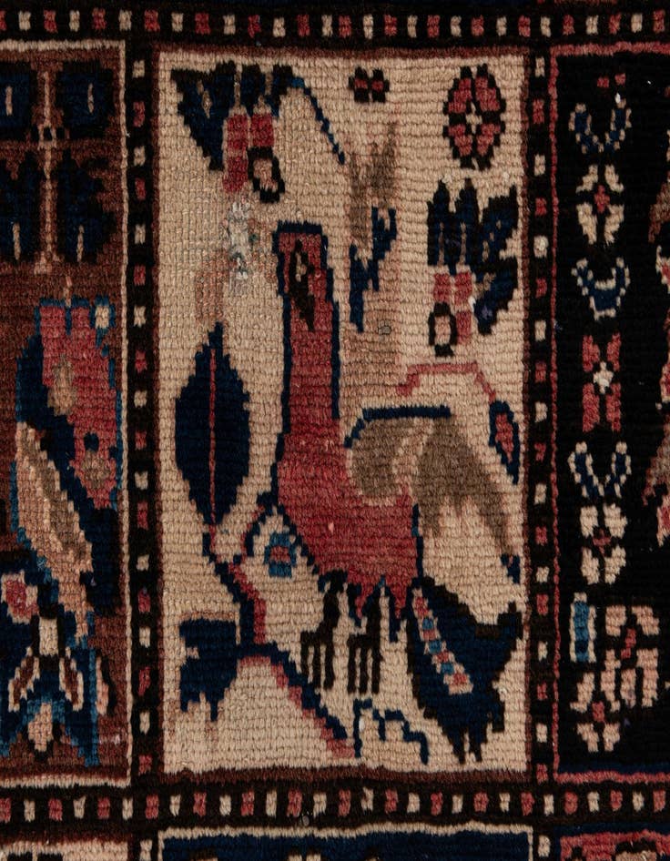 Detail image of  5' 1 x 9' 7  Hand Knotted Bakhtiar Persian Wool Runner Rug
