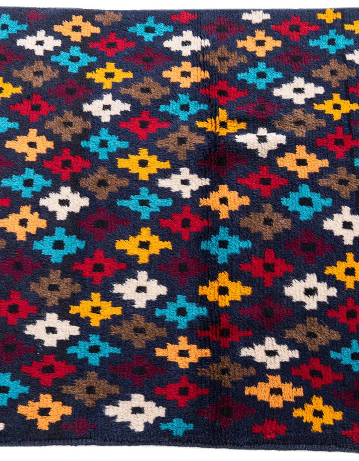 Detail image of  2' 10 x 10'  Hand Knotted Balouch Wool Runner Rug