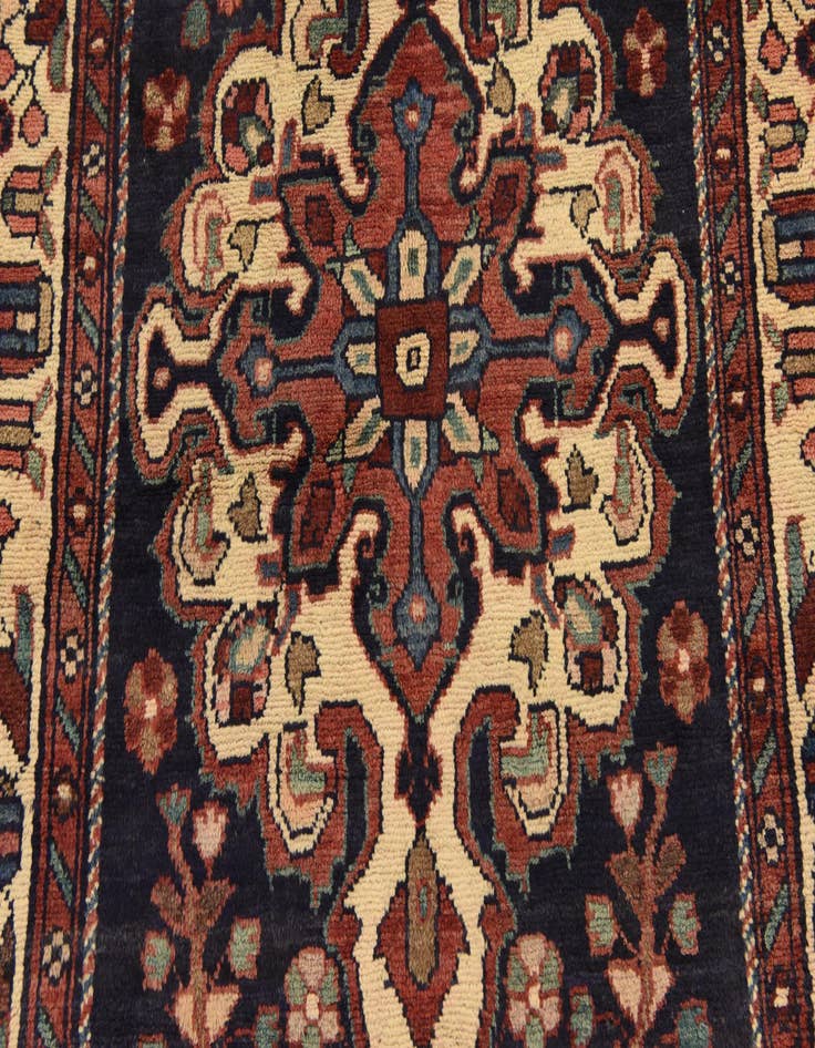 Detail image of 3' 8 x 9' 8 Hand Knotted Borchelu Persian Wool Runner Rug