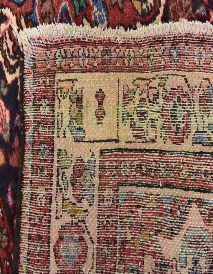 Detail image of  3' 7 x 10'  Hand Knotted Borchelu Persian Wool Runner Rug