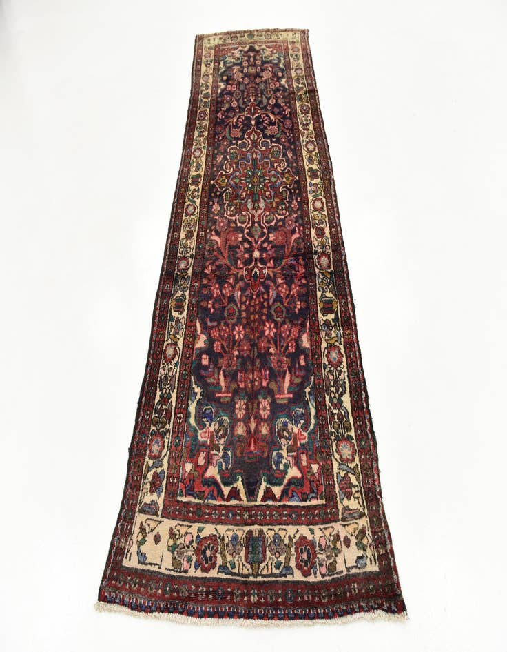 Detail image of  3' 7 x 10'  Hand Knotted Borchelu Persian Wool Runner Rug