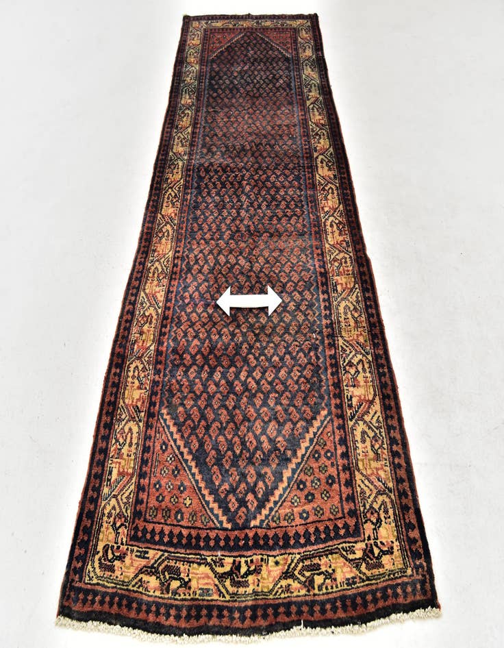 Detail image of  3' 5 x 10' 2  Hand Knotted Botemir Persian Wool Runner Rug