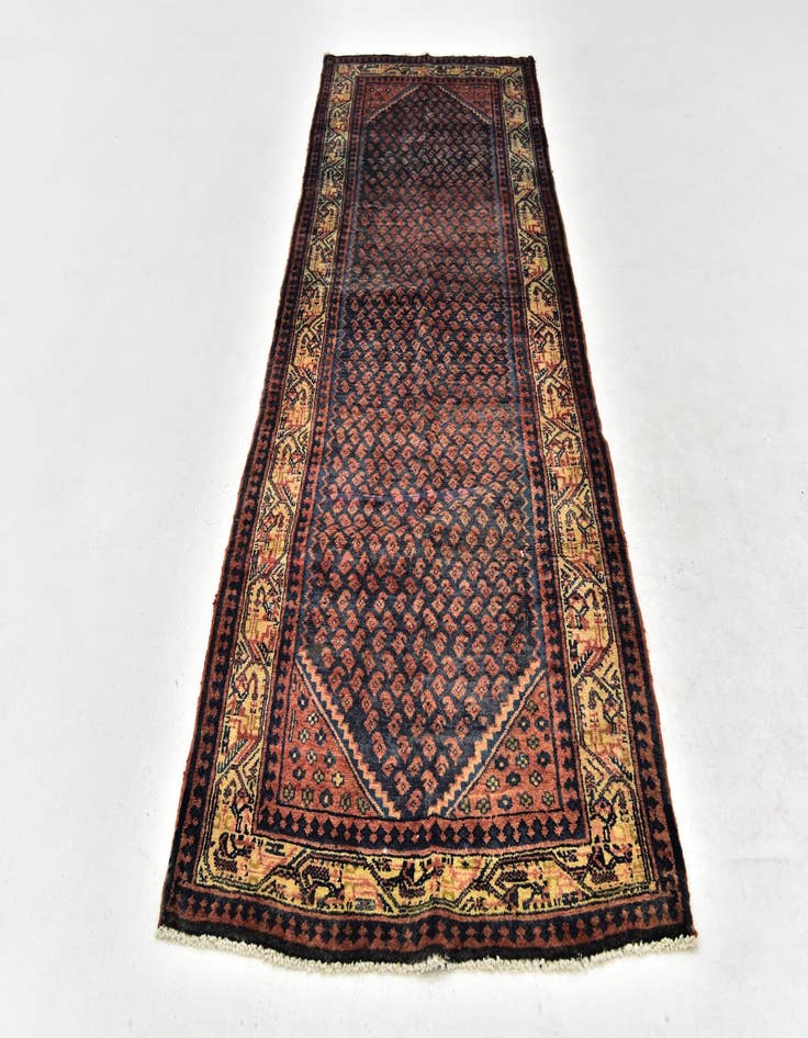 Detail image of  3' 5 x 10' 2  Hand Knotted Botemir Persian Wool Runner Rug