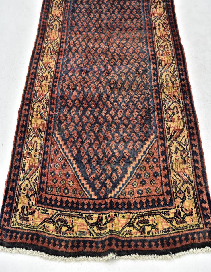 Detail image of  3' 5 x 10' 2  Hand Knotted Botemir Persian Wool Runner Rug