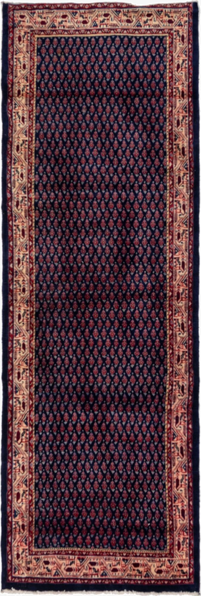  3' 7 x 10' 9  Hand Knotted Botemir Persian Wool Runner Rug