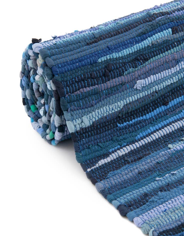 Detail image of  2' 7 x 9' 10  Hand Woven Chindi Cotton Runner Rug