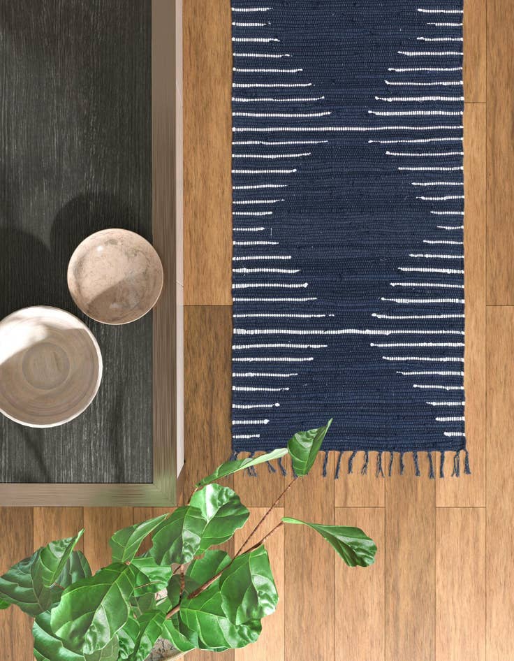 Detail image of  2' 11 x 16' 1  Hand Woven Chindi Cotton Runner Rug