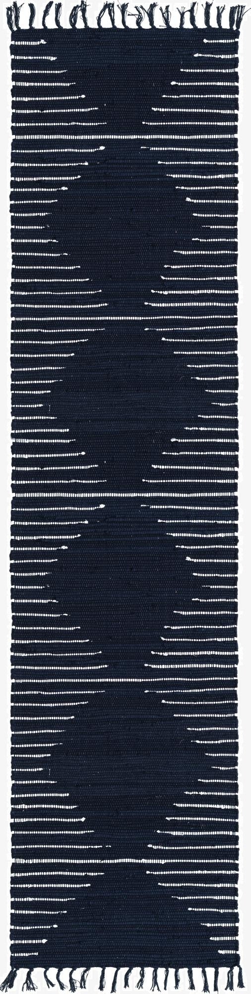  2' 7 x 10'  Hand Woven Chindi Cotton Runner Rug