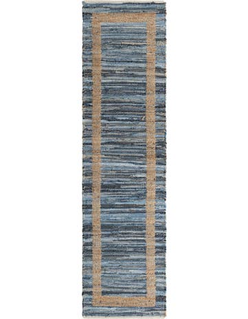 2' 7 x 10' Hand Woven Chindi Jute Runner Rug