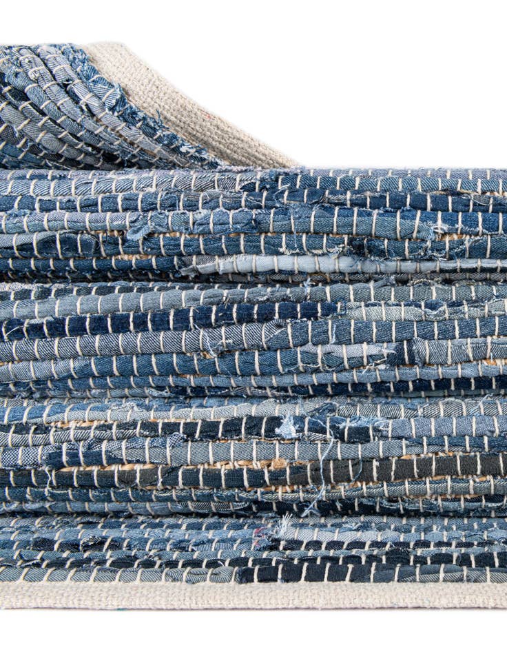 Detail image of  2' 2 x 6' 1  Hand Woven Chindi Jute Runner Rug