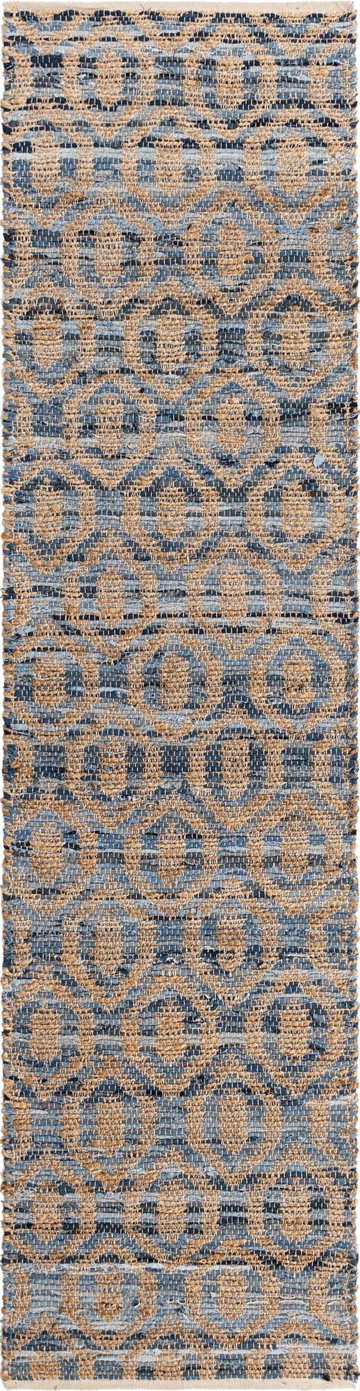  2' 7 x 10'  Hand Woven Chindi Jute Runner Rug
