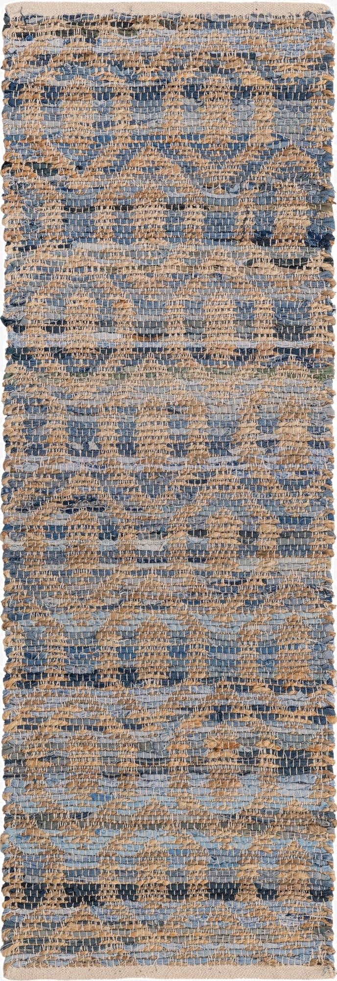  2' 2 x 6' 1  Hand Woven Chindi Jute Runner Rug