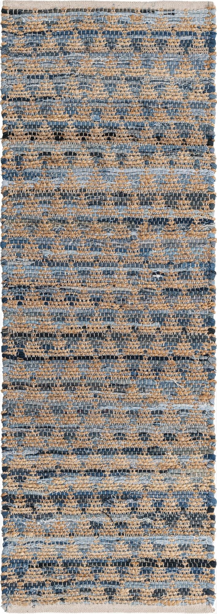  2' 2 x 6' 1  Hand Woven Chindi Jute Runner Rug