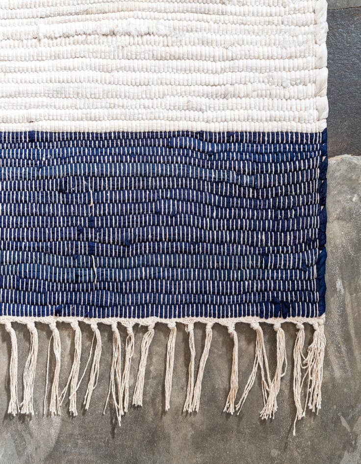 Detail image of  2' 7 x 6' 1  Hand Woven Chindi Rag Runner Rug