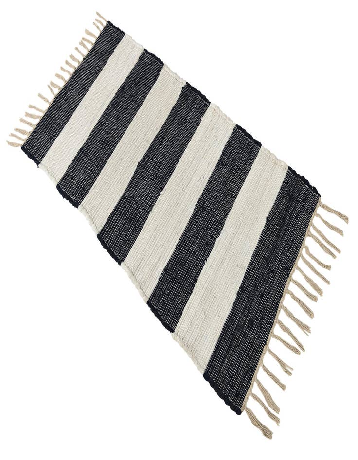 Detail image of  2' x 4' 1  Hand Woven Chindi Rag Runner Rug