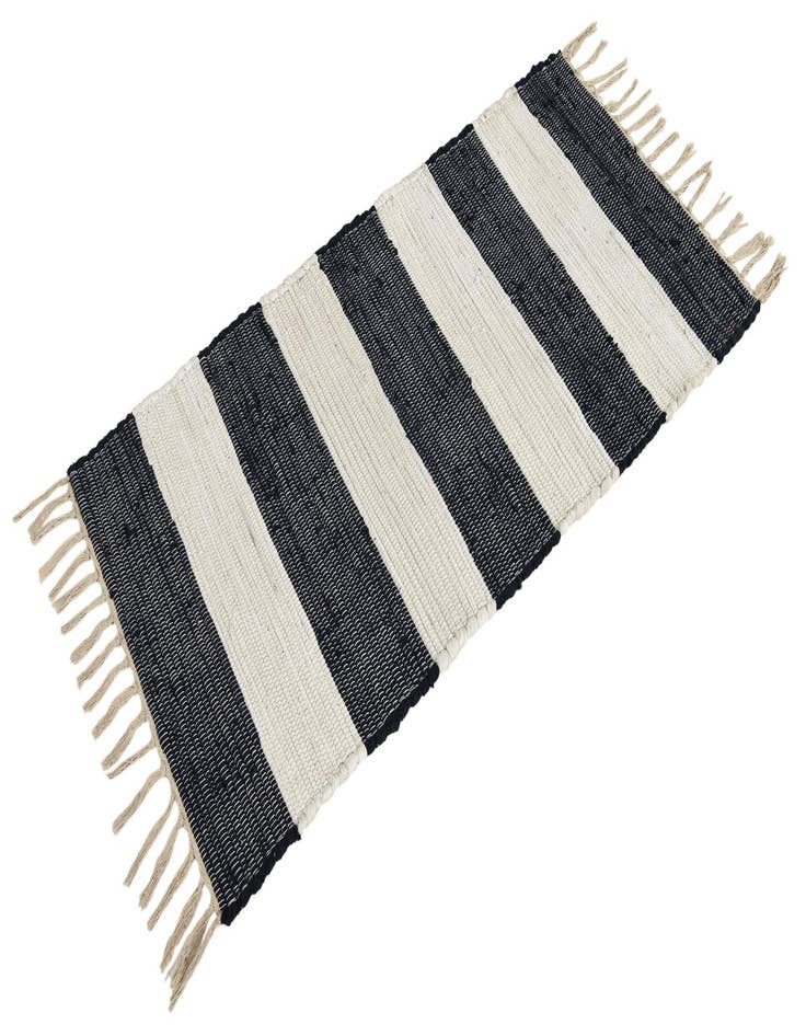 Detail image of  2' x 4' 1  Hand Woven Chindi Rag Runner Rug