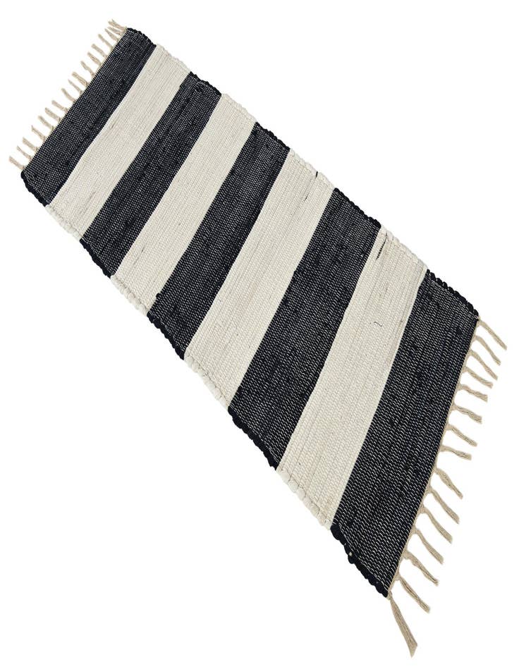 Detail image of  2' x 5' 1  Hand Woven Chindi Rag Runner Rug