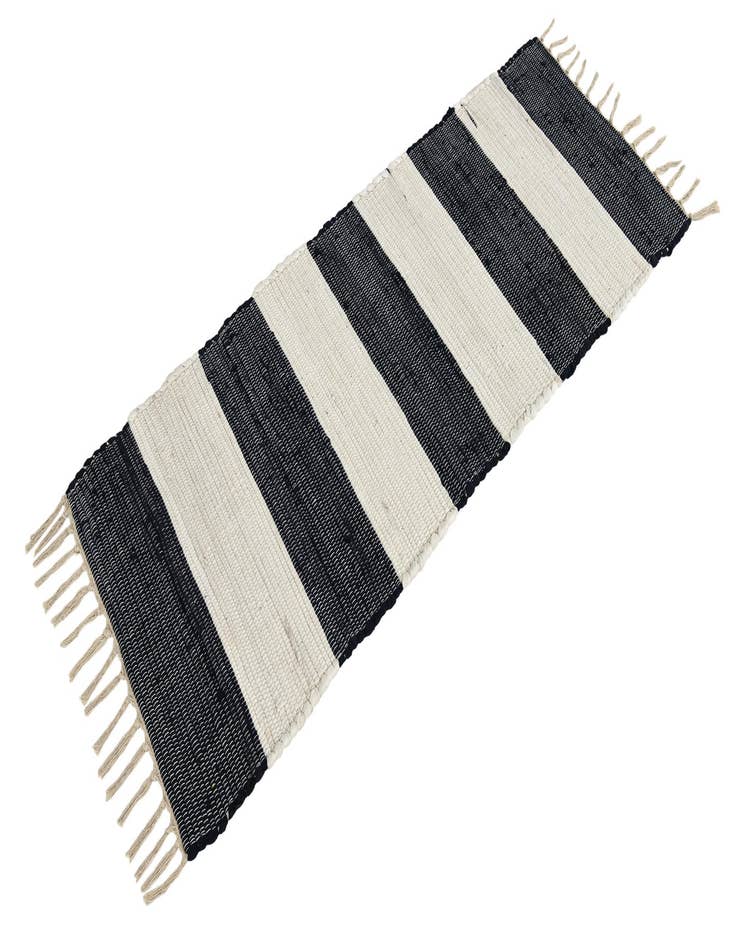 Detail image of  2' x 5' 1  Hand Woven Chindi Rag Runner Rug