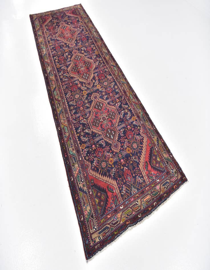 Detail image of 3' 8 x 9' 10 Hand Knotted Darjazin Persian Wool Runner Rug