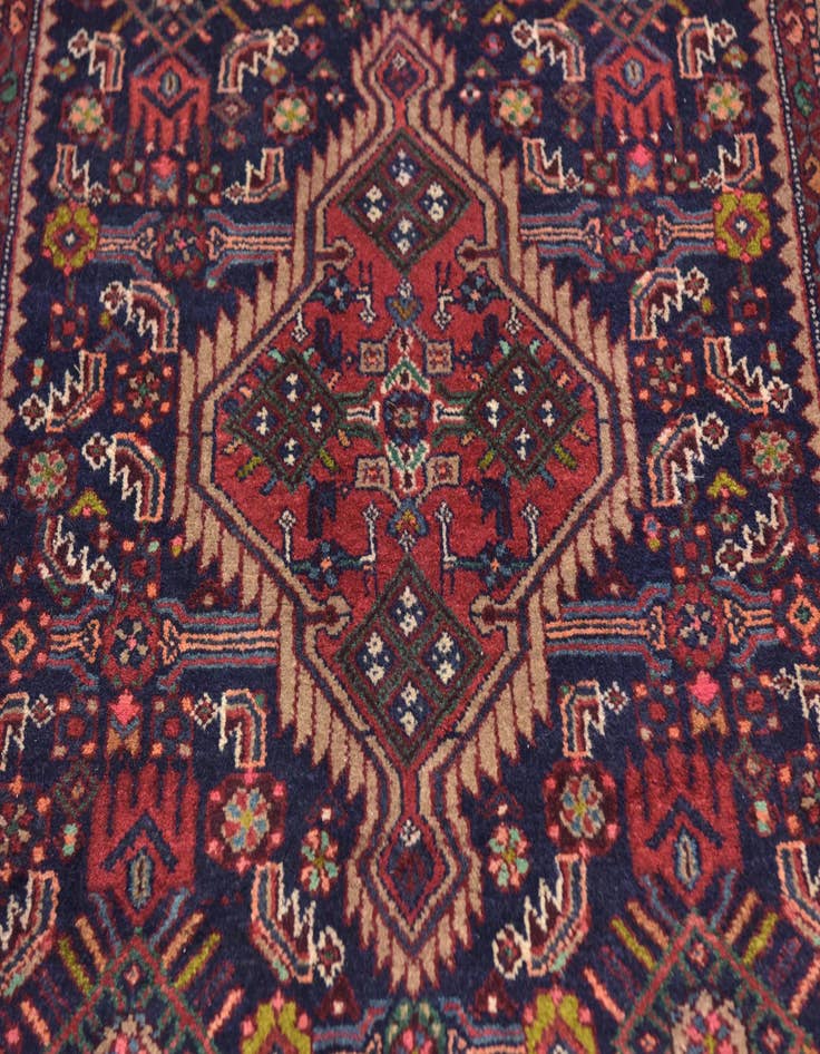 Detail image of 3' 8 x 9' 10 Hand Knotted Darjazin Persian Wool Runner Rug