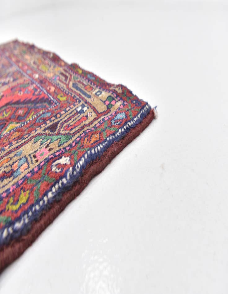 Detail image of 3' 8 x 9' 10 Hand Knotted Darjazin Persian Wool Runner Rug