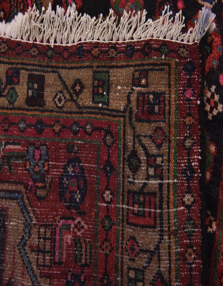 Detail image of 4' x 10' 3 Hand Knotted Darjazin Persian Wool Runner Rug