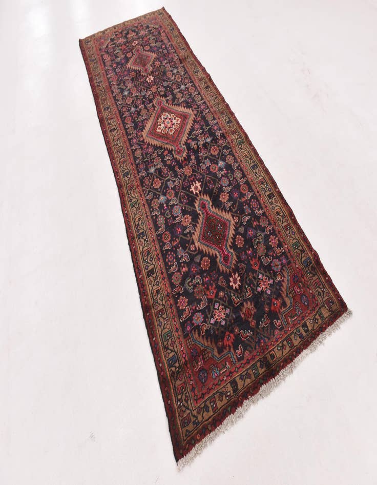 Detail image of 4' x 10' 3 Hand Knotted Darjazin Persian Wool Runner Rug