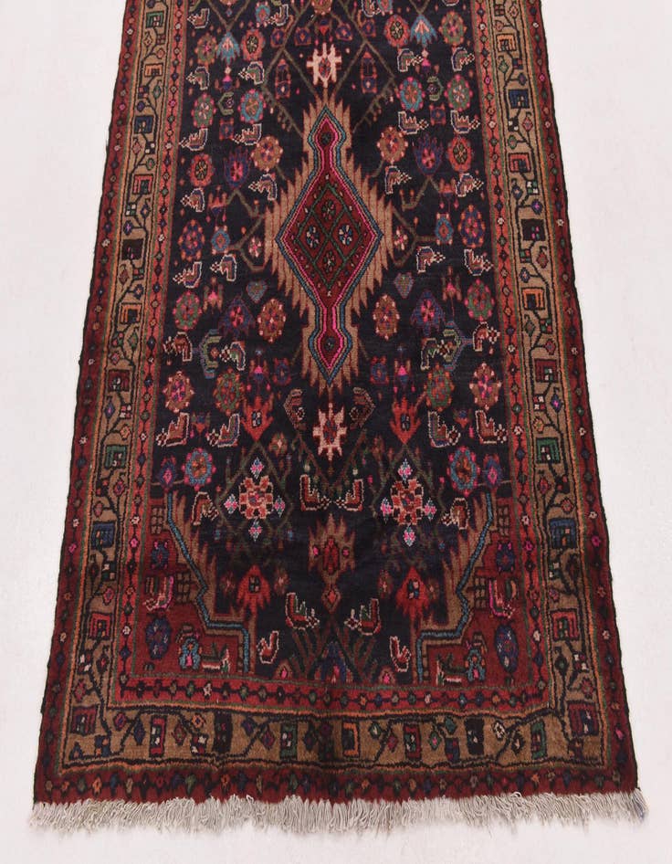 Detail image of 4' x 10' 3 Hand Knotted Darjazin Persian Wool Runner Rug