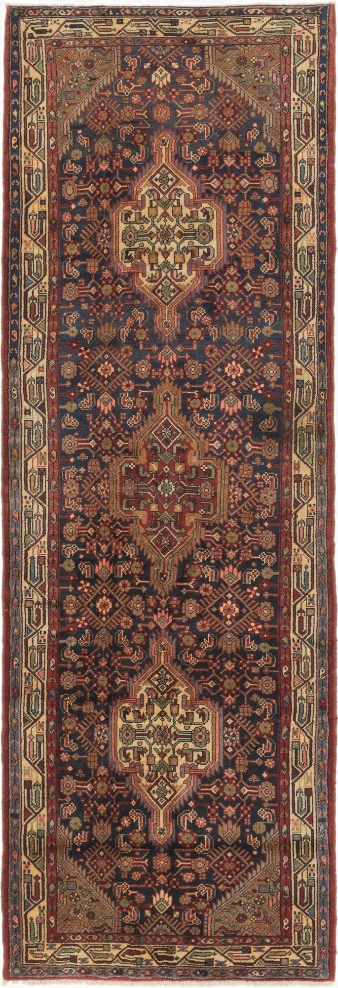  3' 9 x 11'  Hand Knotted Darjazin Persian Wool Runner Rug