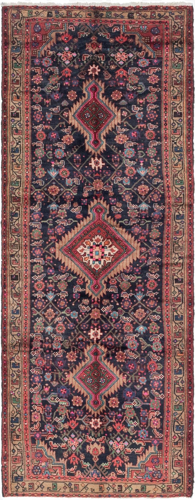  4' x 10' 3  Hand Knotted Darjazin Persian Wool Runner Rug