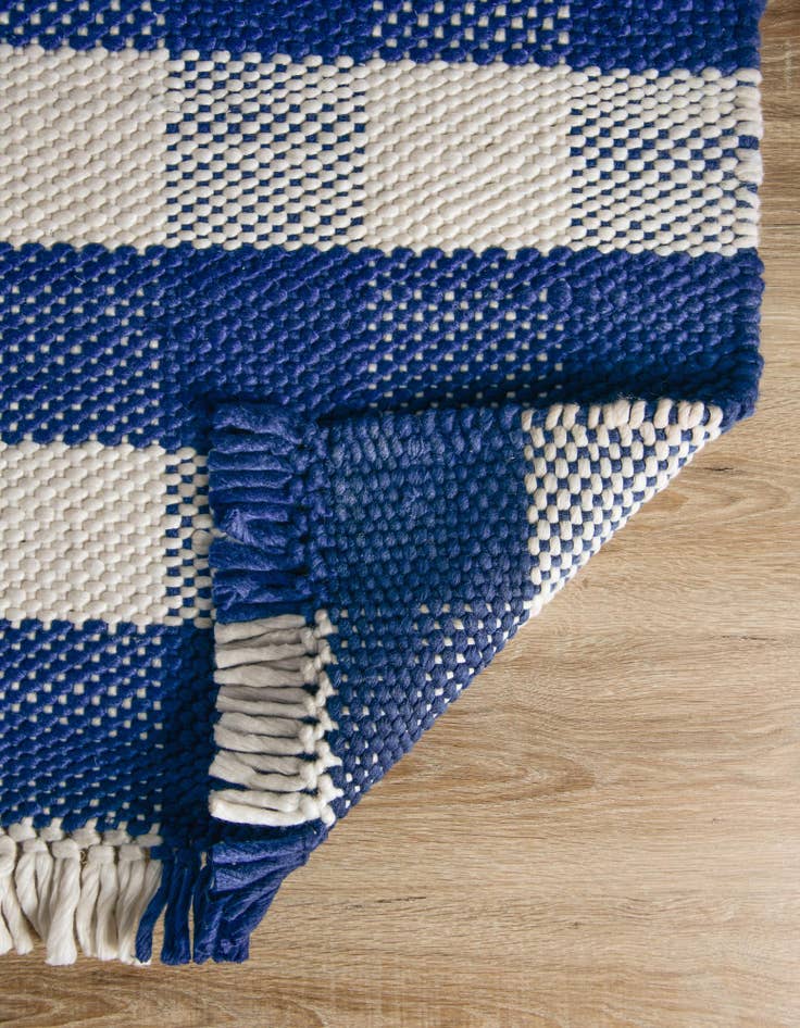 Detail image of 2' x 6' Eco Plaid Washable Indoor / Outdoor Runner Rug
