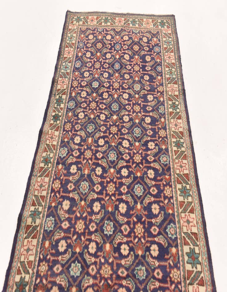 Detail image of  3' 4 x 9' 9  Hand Knotted Farahan Persian Wool Runner Rug