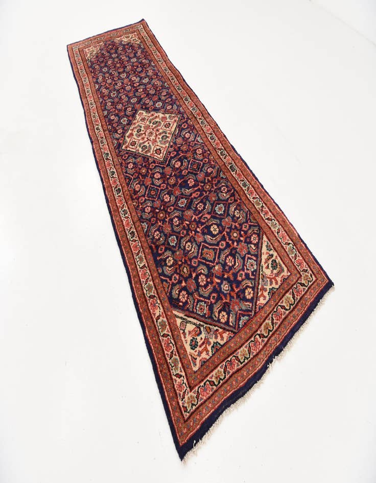 Detail image of 3' 7 x 10' Hand Knotted Farahan Persian Wool Runner Rug