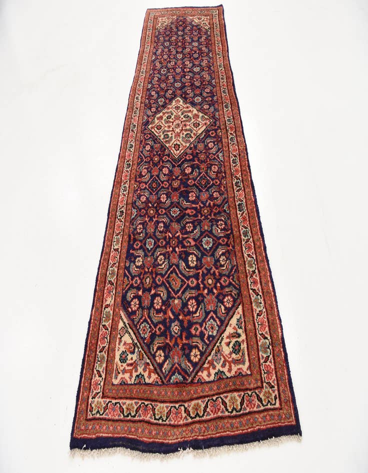 Detail image of 3' 7 x 10' Hand Knotted Farahan Persian Wool Runner Rug