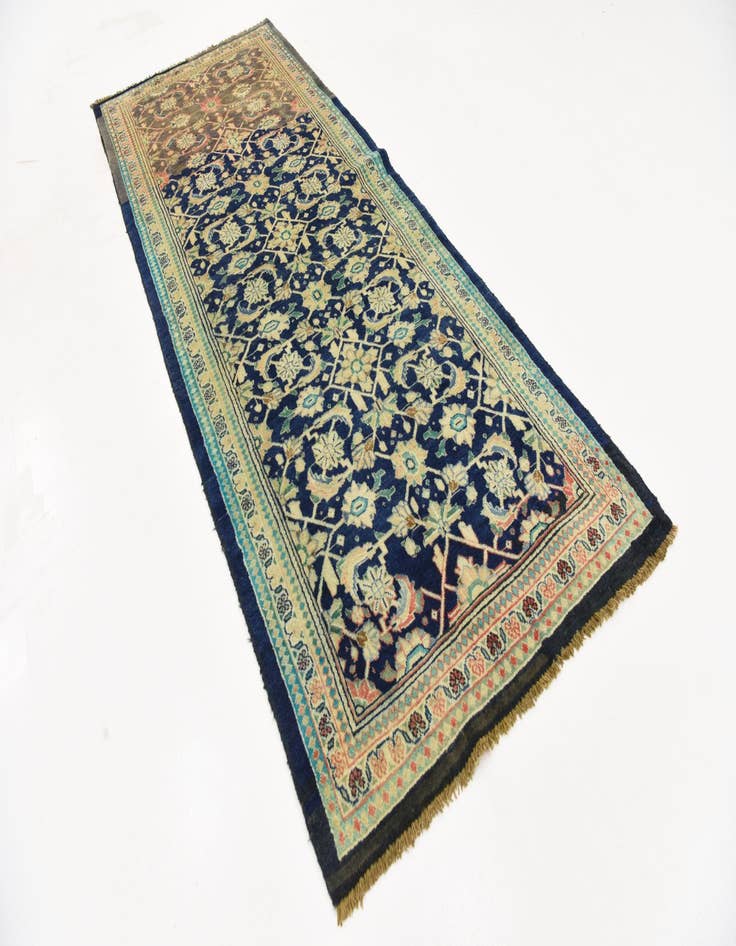 Detail image of  4' x 10' 5  Hand Knotted Farahan Persian Wool Runner Rug